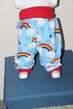 Pumphose-Jogginghose-Mitwachshose-Baggy Pants-Gr-80-86 -92- Regenbogen-Super