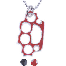 Cute BRASS KNUCKLES Schlagring PUNK Halskette / Schmuck Rockabilly