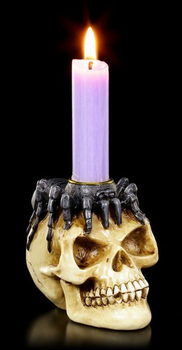 Kerzenhalter totenkopf mit - kerzenhalter,