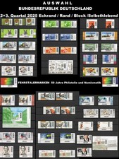BUND 2025-Briefmarken Auswahl aus 2 + 3. Quartal 2025 in Postfrischer**Erhaltung