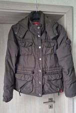 Edc Esprit Winterjacke mit Kapuze Gr.XL Grau-Braun Neuwertig