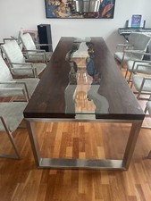 Esstisch - Braun, 300x150cm  Teakholz  Holz Tischplatte Diningtable Tisch