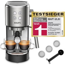 Krups Siebträger Virtuoso XP442C Espressomaschine, Barista, illy - Testsieger