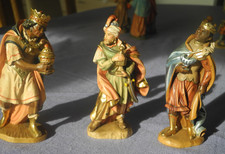 Krippenfiguren, 3 Könige als Zusatzfiguren für den Königszug, 12 cm aus Holz