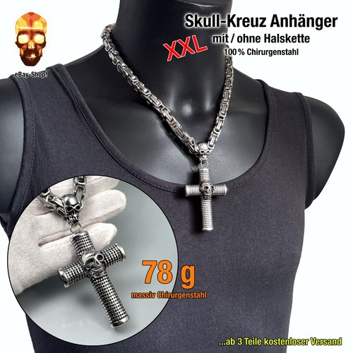 Xxl skull kreuz anhänger - kreuz,