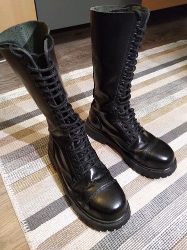 Schwarze steel toe combat - steel,