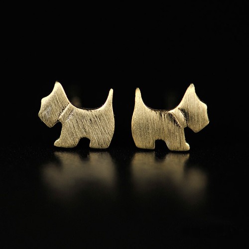 Kleine ohrstecker hund - ohrstecker, silber
