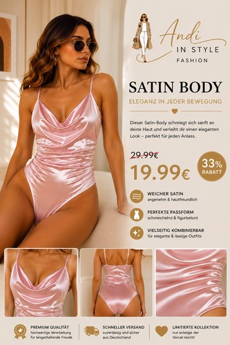 Premium damen satin - satin, body