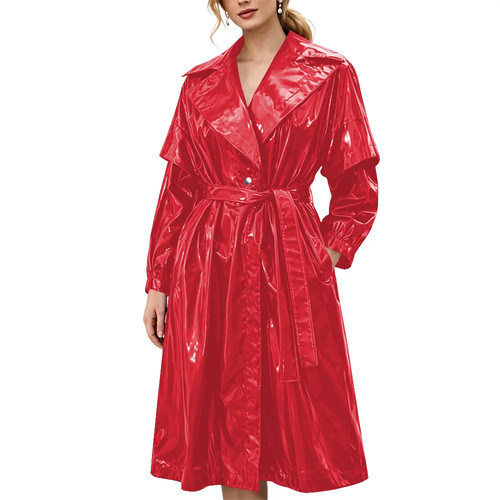 Pvc trenchcoat glänzender - pvc-trenchcoat,
