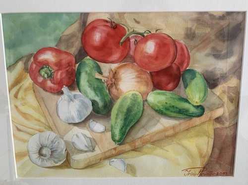 Aquarell stillleben gemüse - aquarell,