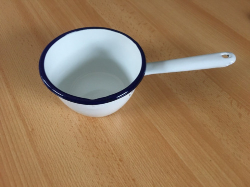Emaille stieltopf weiß - stieltopf, |