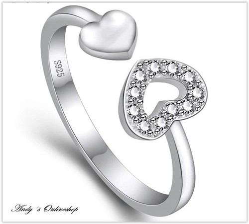 Damenring herz zirkonia ring - damenring,