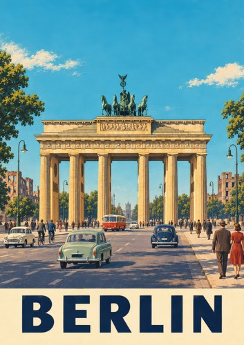 Berlin vintage retro poster - retro,