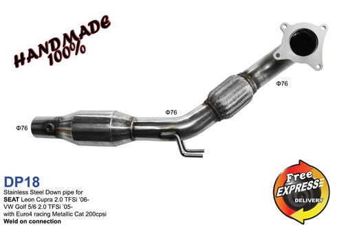 Downpipe auspuff 76mm mit - downpipe,