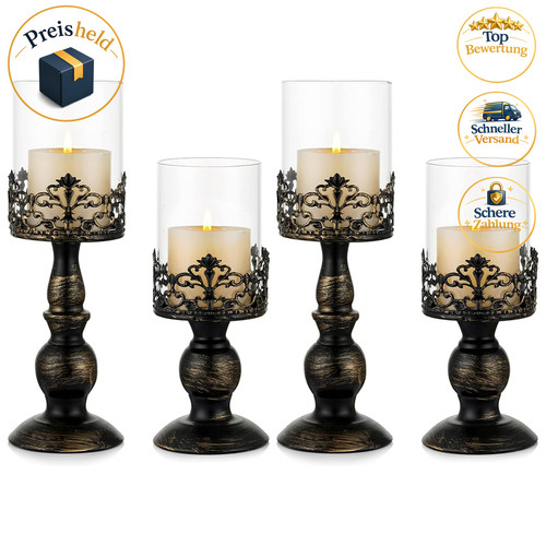 Kerzenständer schwarz 2er set - schwarz, 2er-set
