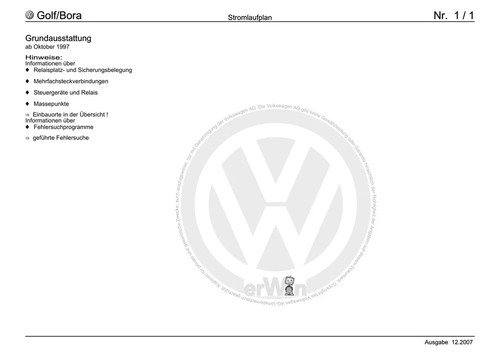 Golf bora stromlaufplan - golf,