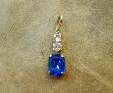 Kettenanhänger ~STRASS blau &