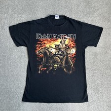 IRON MAIDEN Herren Rock T-Shirt Gr. M Death on the Road Logo Retro 15820 Schwarz