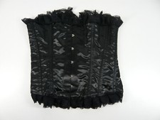 Unterbrust Korsett Satin schwarz Gr.46 ( XXXL / 81cm / 32in) 0710COL