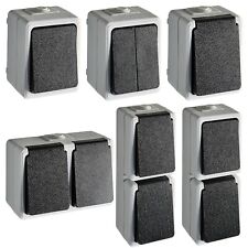 Monsun Feuchtraum Aufputz Steckdosen Serie IP44 IK05 2er AP Kombi Schalter Außen