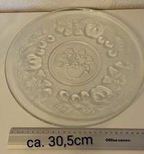 Teller Glasplatte Tortenplatte Kuchenplatte Obstteller Obstplatte Platte Glas