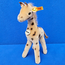 STEIFF GIRAFFE GRETA STOFFTIER KUSCHELTIER 068058 TEDDY SCHILD MOHAIR