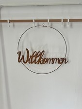 Metallschild Willkommen shabby Look Vintage rostig Durchmesser 40 cm