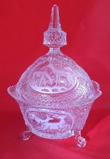 Bonboniere XL Hofbauer Kristall Rehe Hirsche grasend Geschenk f. Jäger Förster