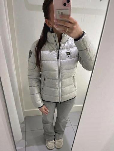 Blauer damen daunenjacke grau - daunenjacke,