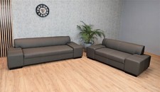 Sofagarnitur London 3er + 2er Echtleder Sofa Set Echtes Leder Couch Rindsleder