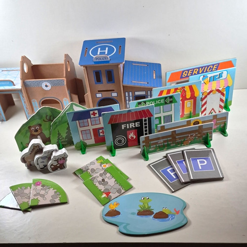 Holzspielzeug set stadt - holzspielzeug,