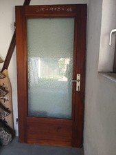 Holz-Haustür mit Rahmen, gebraucht, in gutem Zustand, 113,5 x 236,5 cm, DIN L
