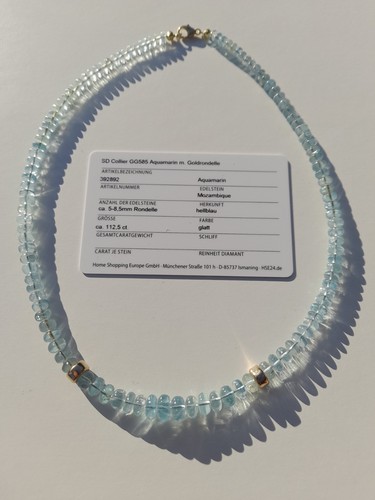 Sogni oro aquamarin - d'oro, collier