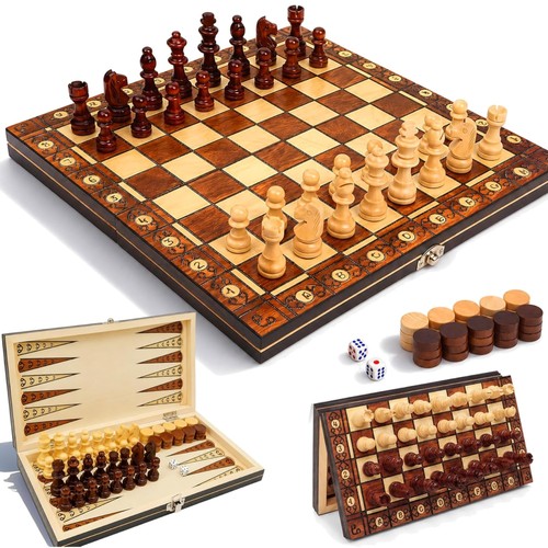Schachspiel holz magnetisch - holz,