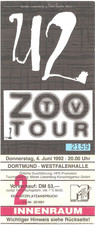U2    Zoo TV Tour 1992 Dortmund   Ticket / Konzertkarte / Eintrittskarte