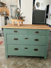 Vintage Kommode Natur Grün