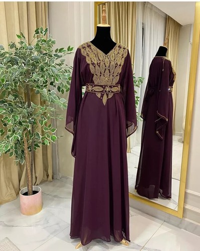 Weinrot kleid kaftan - weinrot,