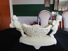 Jadiniere mit Putten Engel elfenbeinfarben Durchbruchkorb alt Obstkorb Korb