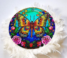 Schöner Schmetterling Hänge-Deko, Strass-Malerei, beidseitiges Motiv,  19 cm.