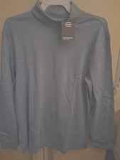 toller Langarm-Pullover mit Rollkragen, blau/grau in Gr. 54,  -NEU-