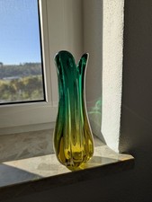 Wunderschöne Schwere Glas Vase mit Farbverlauf Murano ? Dachbodenfund Vintage