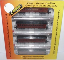 Roundhouse 89415 Spur N ++ 4-tlg. Set 50’ Overland Personenwagen OVP ++ #E5_437