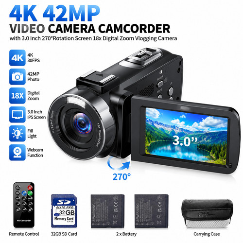 Videokamera 30fps camcorder - 4k,