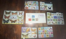 90 BRIEFMARKEN  1 BLOCK 1 ERSTTAGSBRIEF MOTIV "SCHMETTERLINGE“ LÄNDER