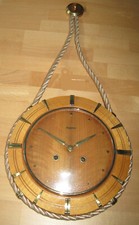 Dugena Wanduhr mit Schlag, aus Holz mit Kordel, ohne Schlüssel