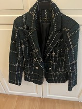 Blazer Grün Kariert Jacke Gr S 