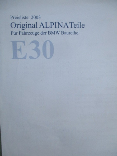 Bmw alpina teile preisliste - bmw,