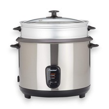 Bestron Reiskocher inklusive Dampfgar Spülmaschinengeeignet, Silber