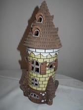 Keramikhaus Weihnachtshaus  oder Turm/ Burg Teelichthalter Weihnachten
