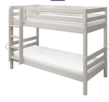 FLEXA Classic Etagenbett mit senkrechter Leiter weiß lasiert